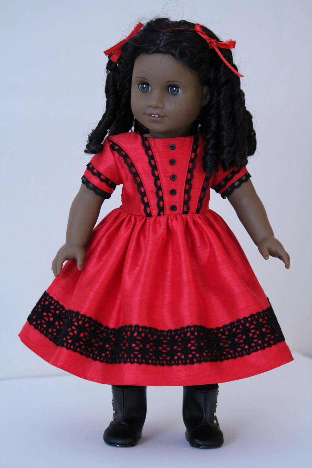 Red Satin Christmas Dress for Cecile or Marie Grace