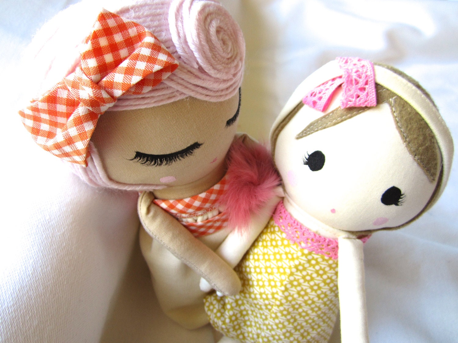 Big Sister Little Sister Custom Classic Cloth Doll by Mend