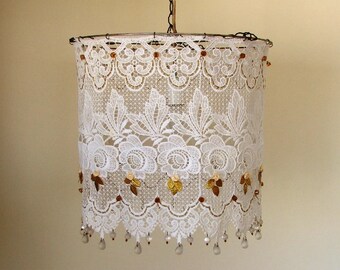 Simply White -Lacy Hanging Lamp Shade