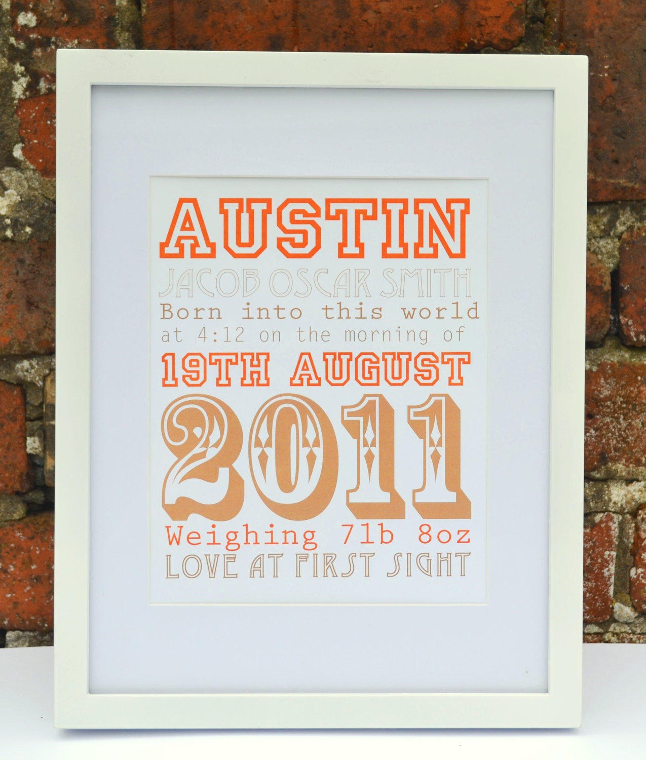 Buy announcements gift ideas - Personalised Custom Birth Announcement Print - Word Art - A great baby gift idea from Cwtch Bugs - UK Seller
