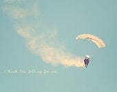 Skydiver Paraglide Parasail Parachute Photo Art Print Blue Sky Fly Glide Smoke - 8 x 12