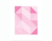 Geometric Wall Art Geometric 11x14 Patterns Triangles Wall Art Squares Art Print Monochrome Shades Of Pink