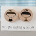 Girl and boy I - Pack of illustrated wooden brooches