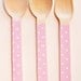 Light Pink Polka Dot Wooden Forks or Spoons - Set of 20