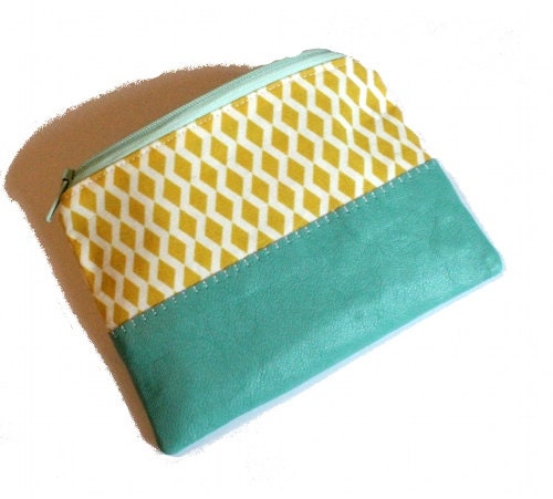cute leather and cotton purse