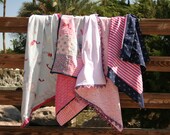 PDF Sewing Pattern "Simple Baby Blankets" Tutorial for Receiving Blankets including Mini Quilt, Mitered Corners,  Trim and Prairie Points