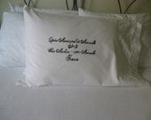 One (1) Pair of Hand Stenciled French Script Opera Muncipal Marseille Addressed Pillowcases