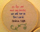 Joshua 24:15 8in Embroidered Art