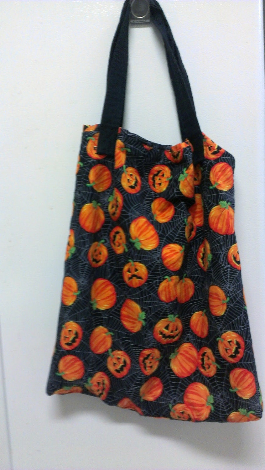Trick or Treat Bag, Halloween Tote, Choose your fabric