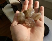 Tumbled Rutile Quartz stones. Lot of 4. 156 grams.