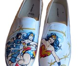 Wonder Woman Custom Painted Sneakers