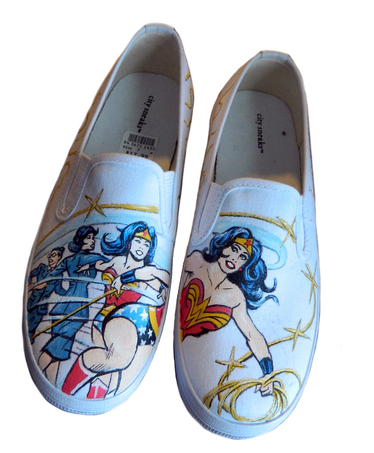 Wonder Woman Custom Painted Sneakers