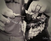 lock and key . boutonniere and bouquet charm set . photo props . for engagements and weddings