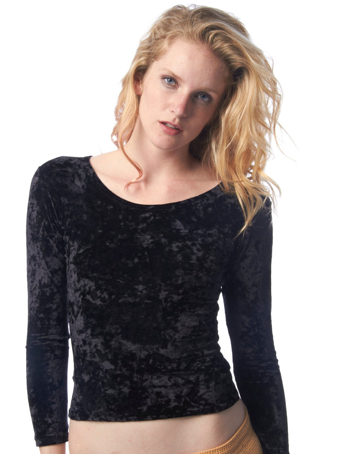 Black Magic Crushed Velvet Top / All Sizes / Free Ship USA