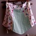 Vintage 1950s Feedsack Apron Thistle Design Half Housewife Entertaining Accessories