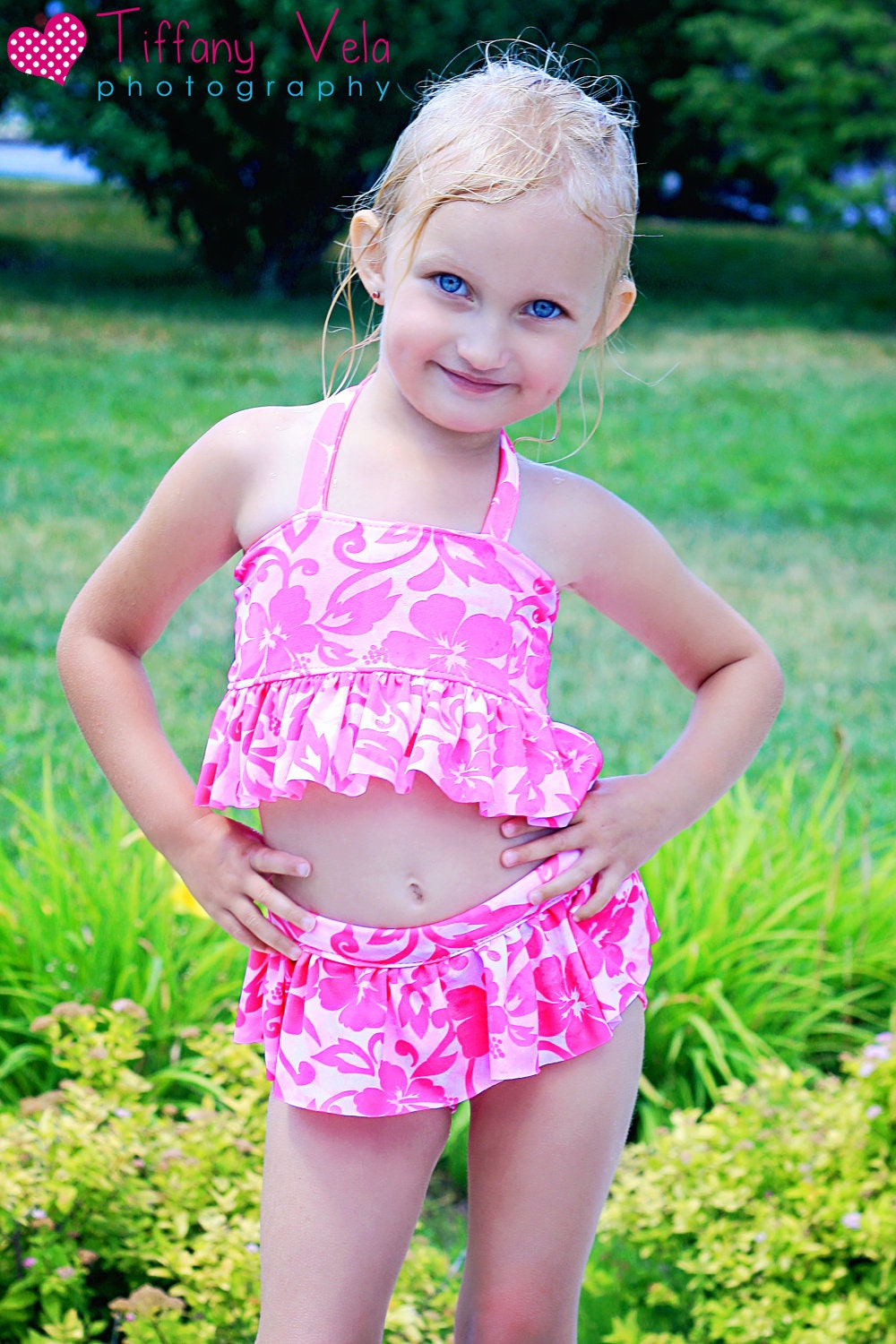 Naomi's Ruffled bikini PDF pattern size 2T to girls size 8