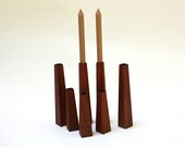 Mahogany Candle Holder - 10" tall