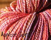 Handspun Yarn Merino Wool & Firestar - 2 Ply - Sport Weight - Apricot Jam - Item 2012-013