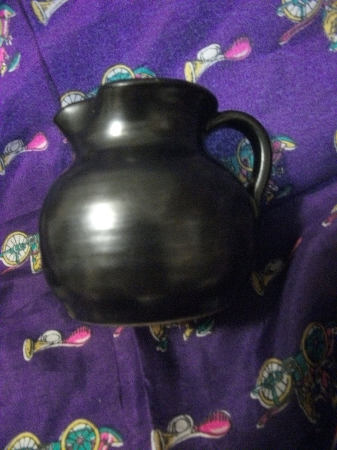 Vintage Black Pottery Cream and Sugar from Prinknash Monastery in England Mint Condition Only 10 USD
