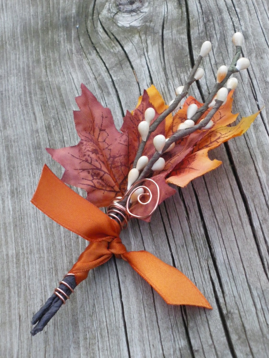 Fall Wedding Boutonniere - Maple & Twigs