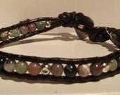 Handmade Chan Luu Inspired Leather Wrap Jasper Bracelet