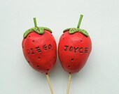 Sweet Summer Strawberries Wedding Cake Topper