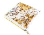 Zippered Sandwich Bag Waterproof Lining BPA FREE World Map Print 7 x 7