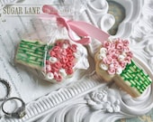 Mini Flour Bouquet Decorated Sugar Cookies - Spring Wedding Favors