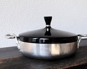 Wear Ever Aluminum Hallite Sauce Pan Cookware, Black Atomic Star Bakelite Knob Lid