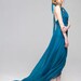 Eco Fashion Forest Green empire waist long silk dress