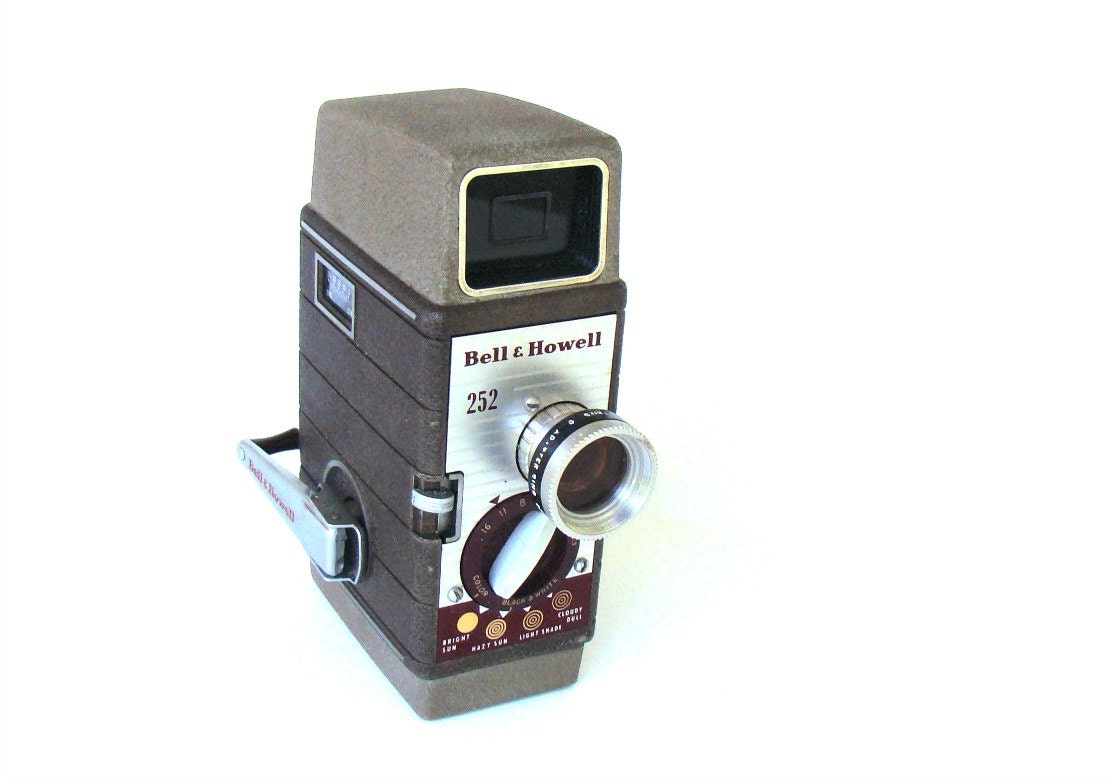 Camera - 1950s Vintage Bell & Howell 252 8mm - two-tone Brown Body Home Decor