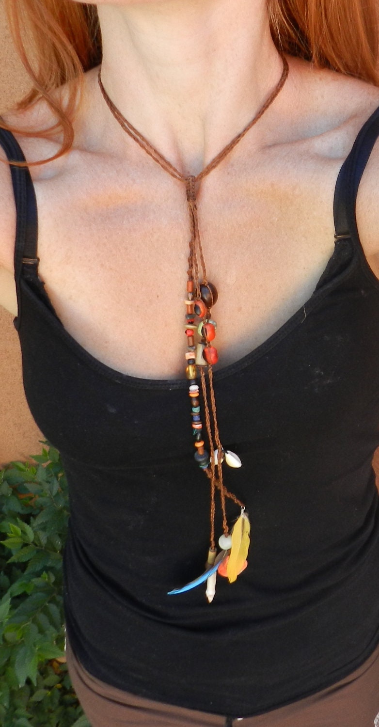 Soul Traveler Headband/Macrame/Stones/Boho headband/Feather headband/Shells/burning man/free spirit
