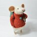 Little Traveler Mouse - unique - needle felted ornament animal, felting dreams made to order