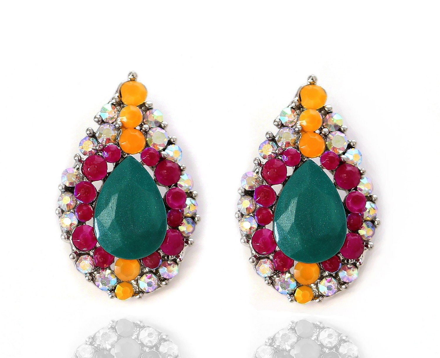Raindrops On Brazil Stud Earrings