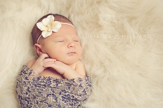 Dark Purple and Taupe Stretch Lace  Wrap- Newborn Photography Props - Lace Baby Wrap