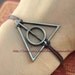 Deathly Hallows bracelet,Harry potter bracelet in antique bass, wax cord bracelet