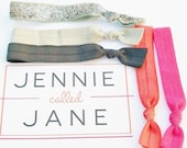Elastic Hair Ties, Set of 5, The JENNIE called JANE Set by Lucky Girl