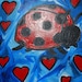 Lady Bug Kids Art 9x12, Luv Bug decorative art, Nursery room hanging art, Original painting