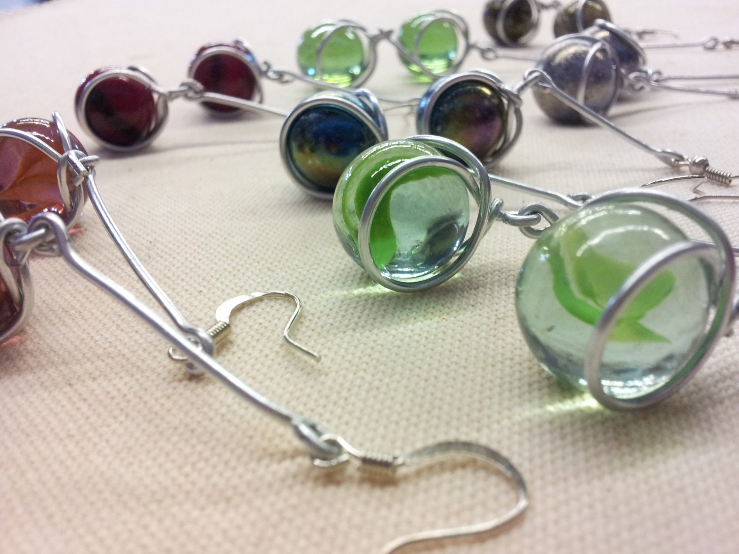 Multi Marble Earrings