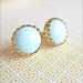 Light Blue Studs Baby Blue Earrings Stud Post Vintage Crown Setting Cabochon Dome Button Stud Earrings Robin Egg Blue Earrings