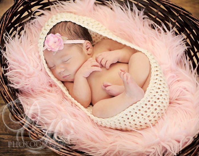 Mongolian Faux Fur photo prop Light Pink 18x20