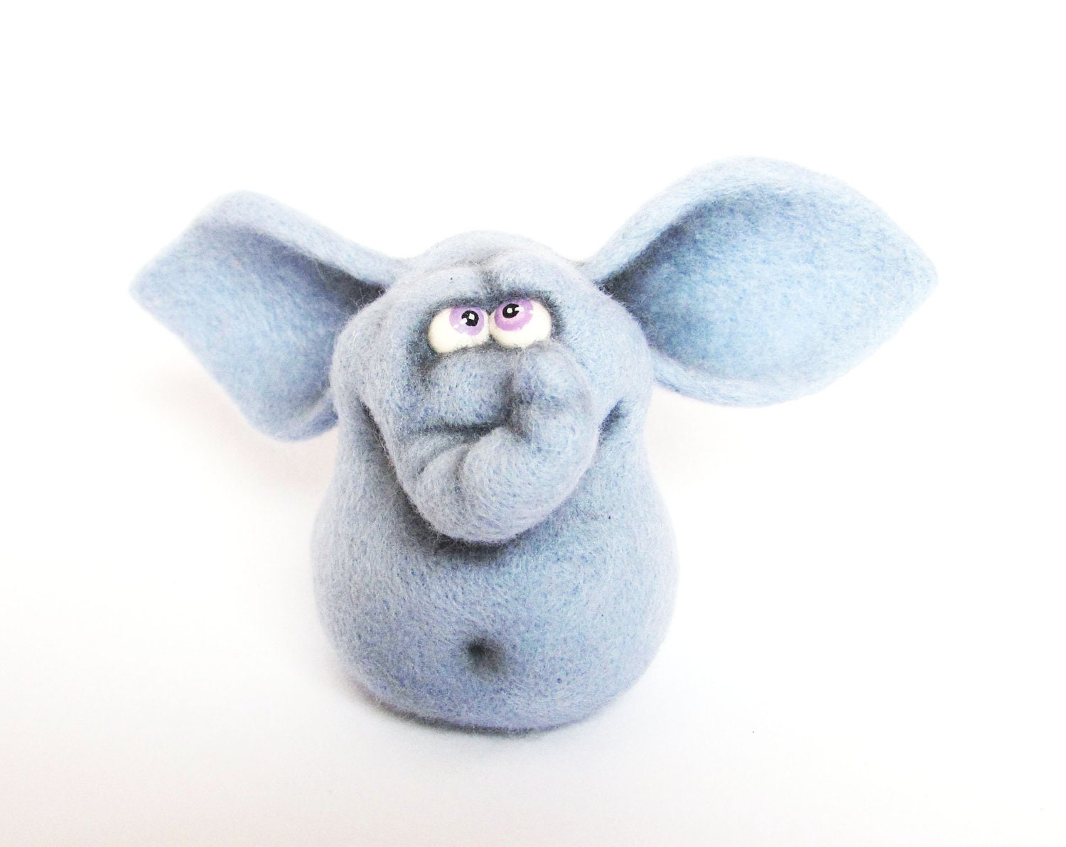 Needle Felted Toy. Handmade. Blue Elephant. Holidays gift. Gift under 50