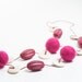 Extra Long Beaded Felt Necklace No Clasp Spring Summer Fashion Pink Gift For Girl
