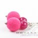 Pink Felt Beaded Earrings Chunky Jewelry Gift For Girl