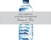100 Waterproof Water Bottle Labels - Printed with your wedding colors Il_170x135