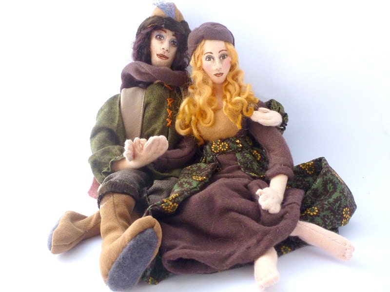 Art cloth doll couple woodland fantasy soft sculpture Decisions