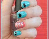 NAILED IT DECALS: 1 Sheet of 24 Princess Crown Nail Decals (You Pick the Color)