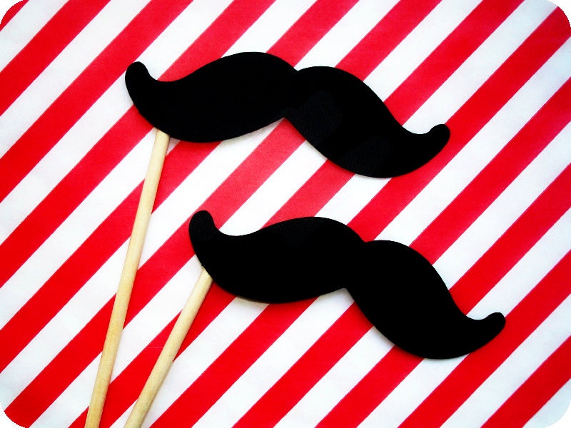 50 Mustache on a Stick Photo Booth Props Set of 50 Black Mustaches Il_170x135