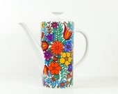 Vintage Ceramic Teapot Winterling Bright Colourful