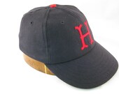 Fitted Baseball cap, 1940's era visor, wool flannel with supple leather sweatband. Size 7 3/8. Other sizes, colors and letters available.